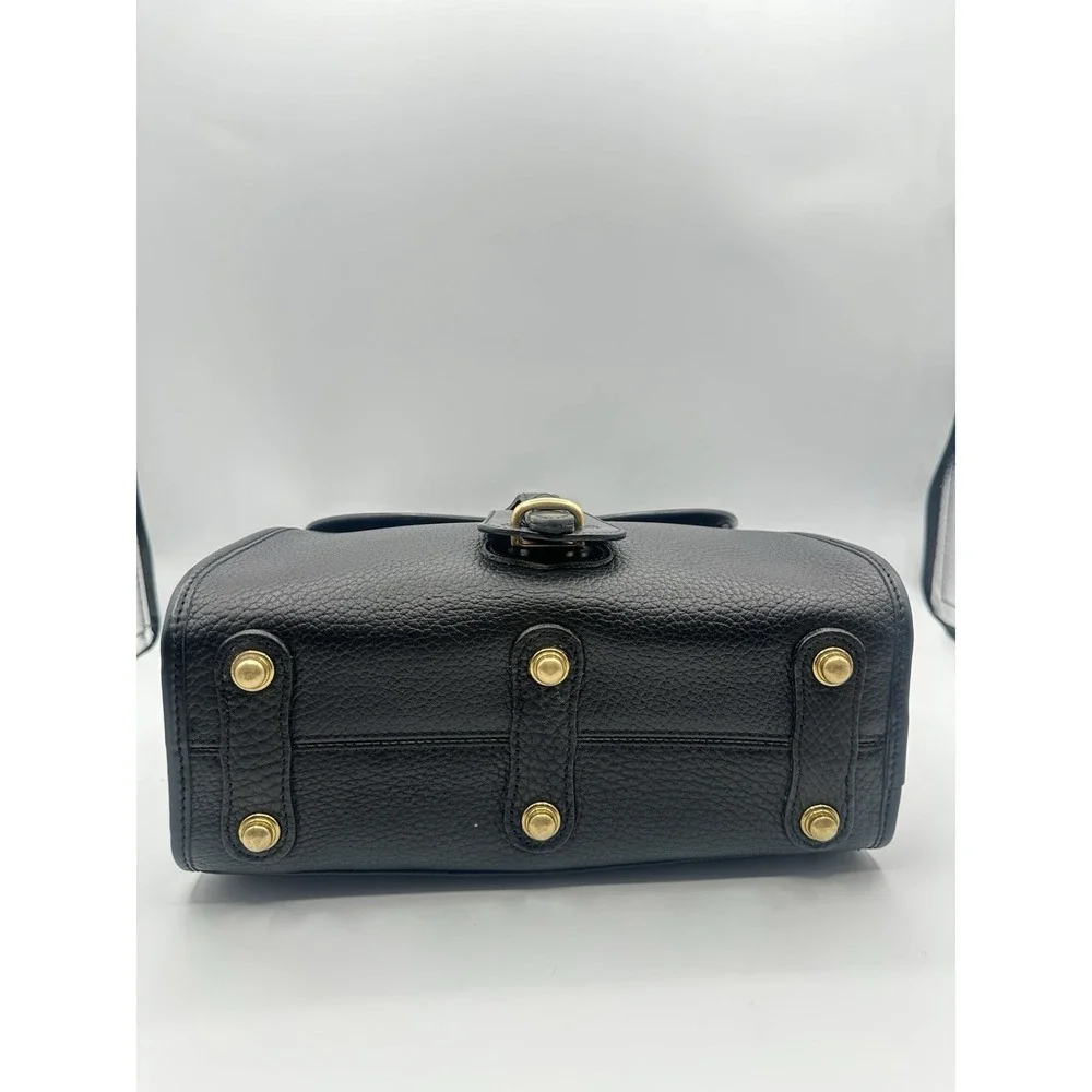 Vintage Dooney & Bourke AWL Essex Crossbody Bag Black Leather Gold Hardware